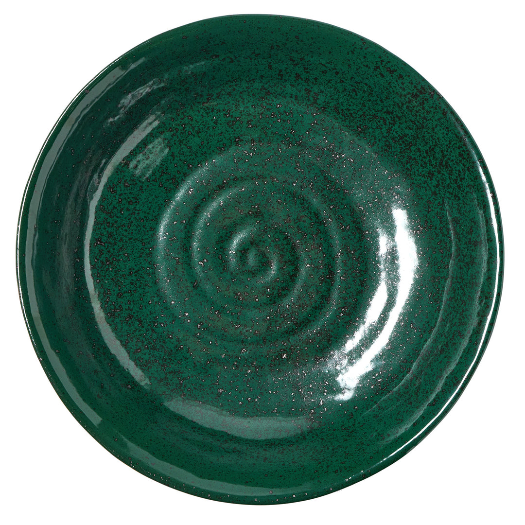 Marcus Dark Green Salt Glaze Tapered Large Serving Bowl Set/2