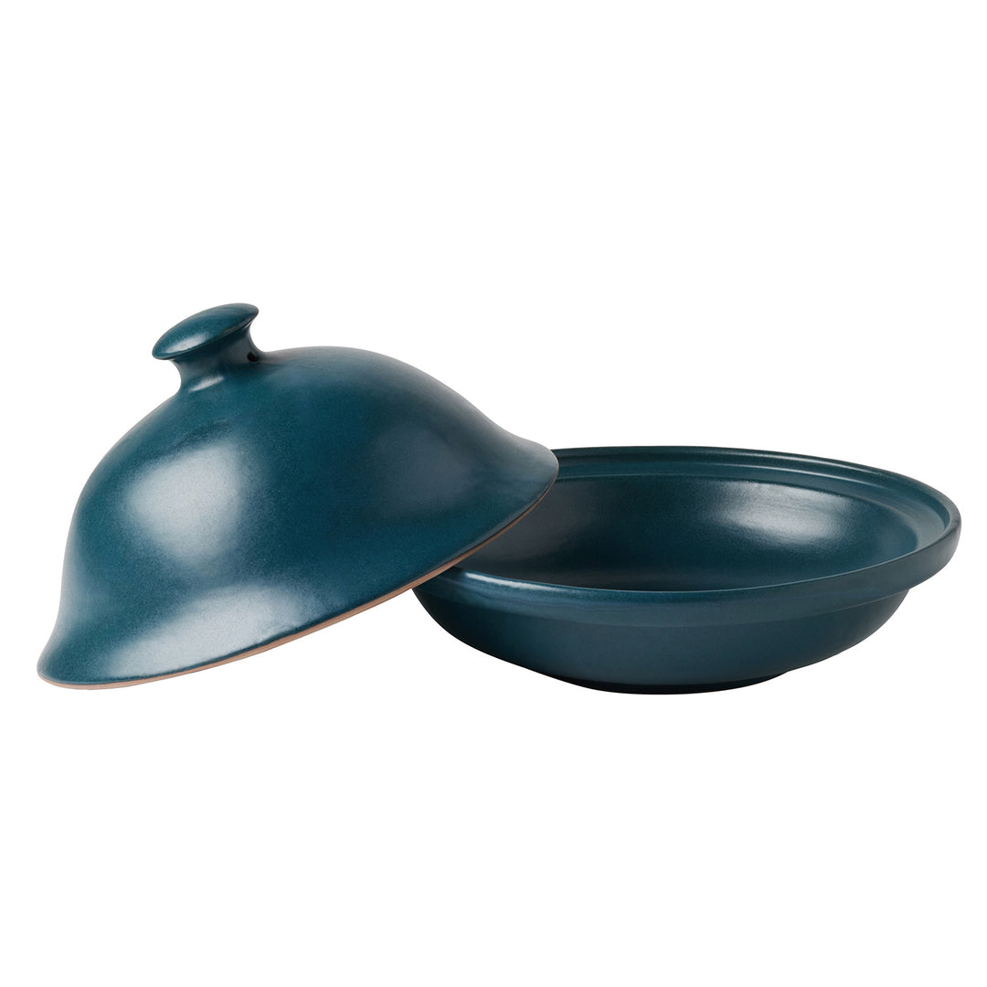 Marcus Midnight Teal Cloche Medium Serving Platter