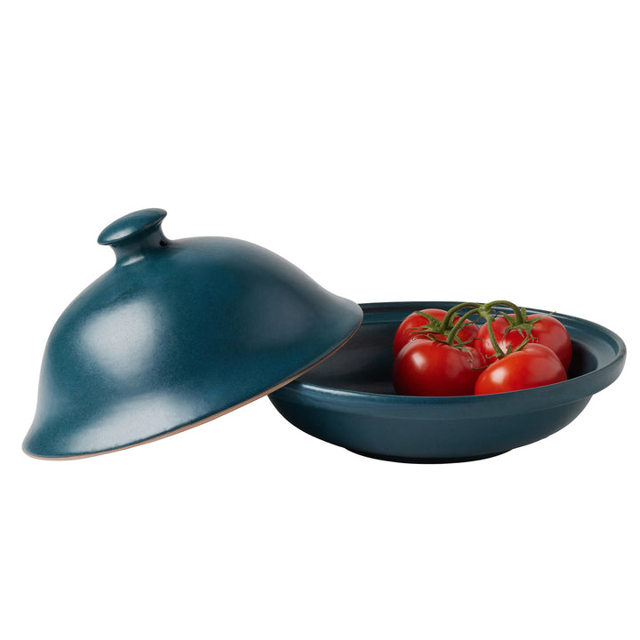 Marcus Midnight Teal Cloche Large Serving Platter