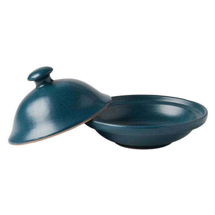 Marcus Midnight Teal Cloche Small Serving Platter Set/2