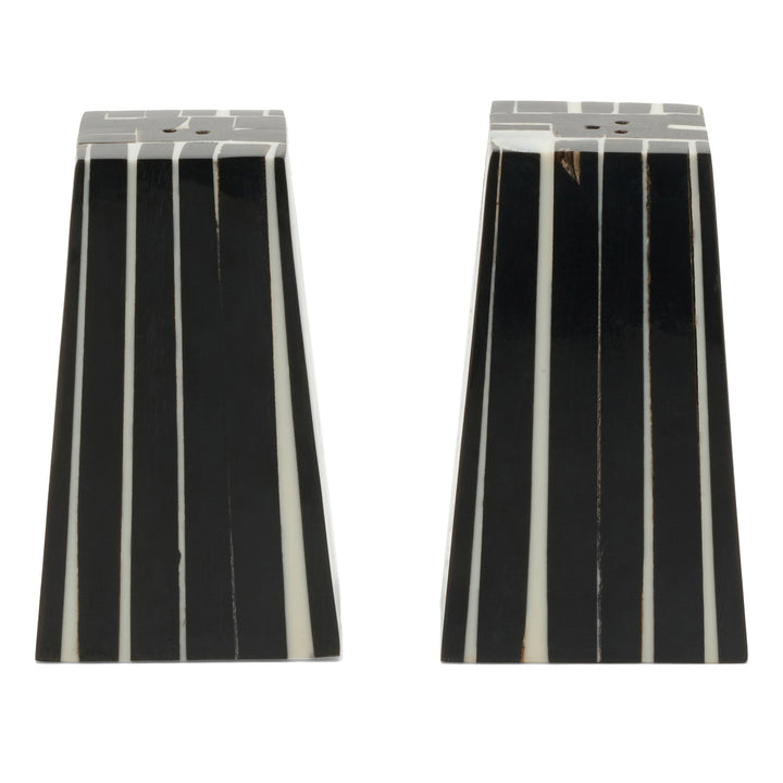 Marzia Black/White Striped Salt And Pepper Shakers