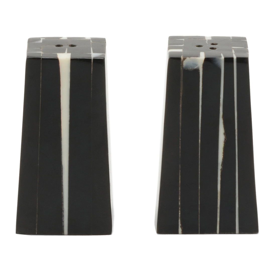 Marzia Black/White Striped Mini Salt And Pepper Shakers