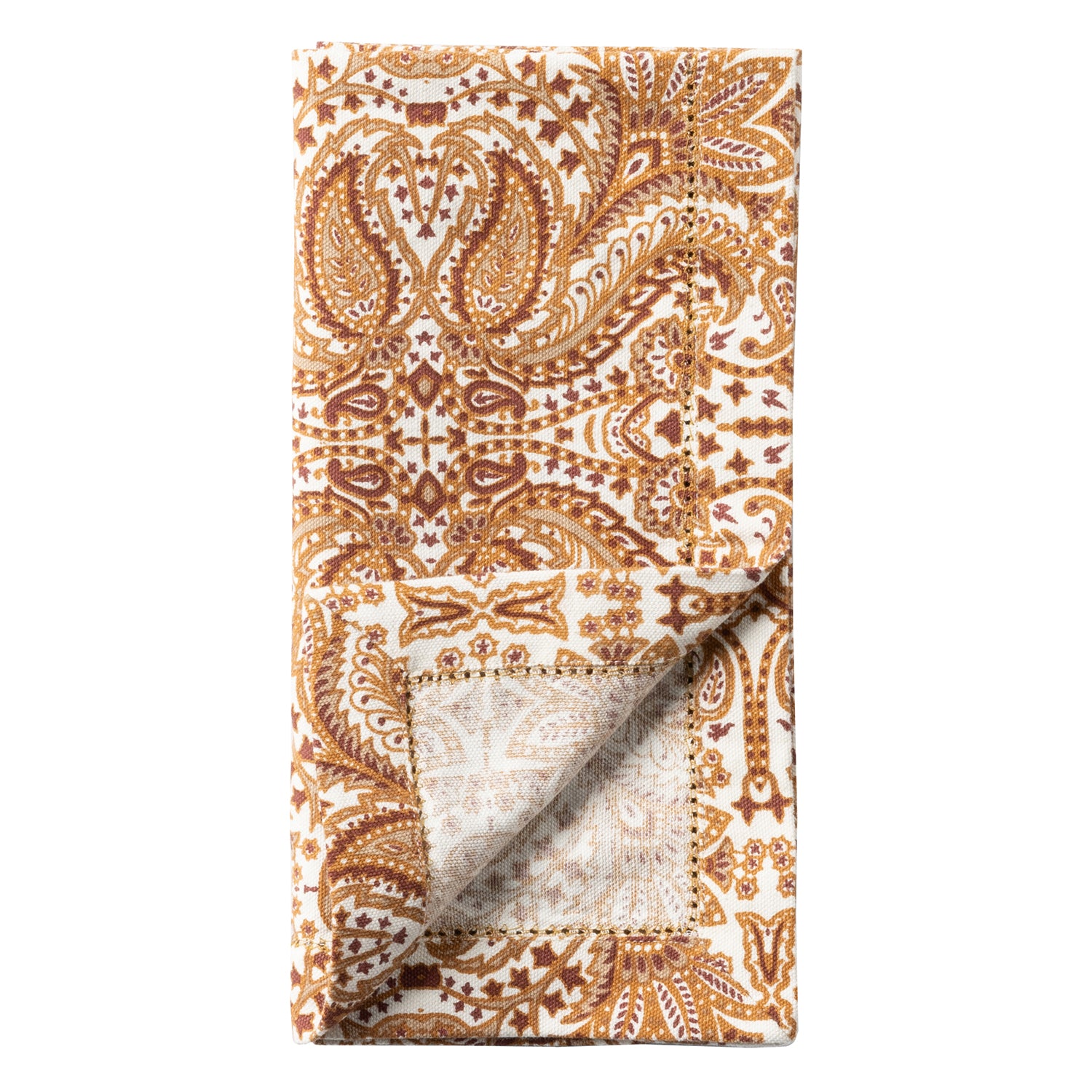 Mathilde Golden Brown Paisley Napkin Set