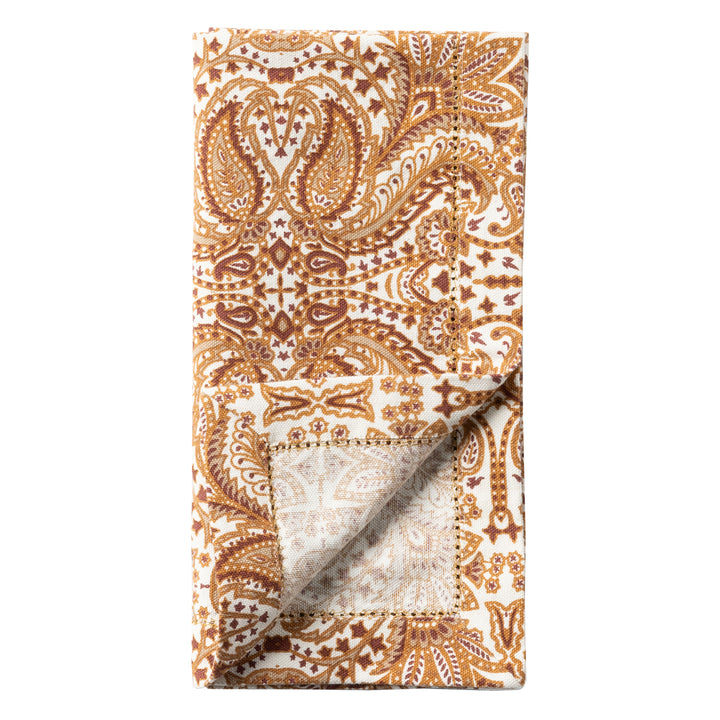 Mathilde Golden Brown Paisley Napkin Set/4