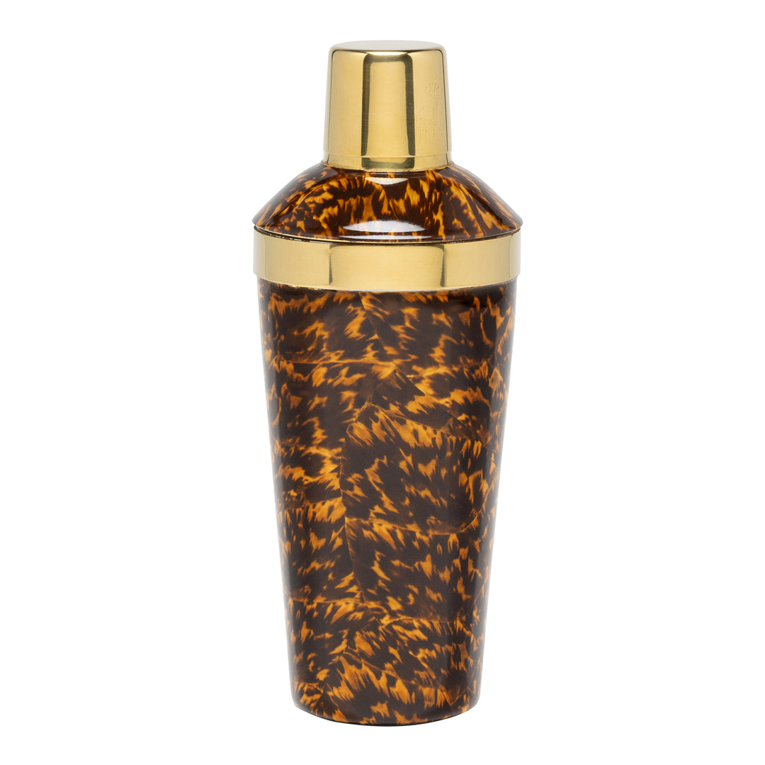 Maximilian Faux Tortoise/Gold Cocktail Shaker