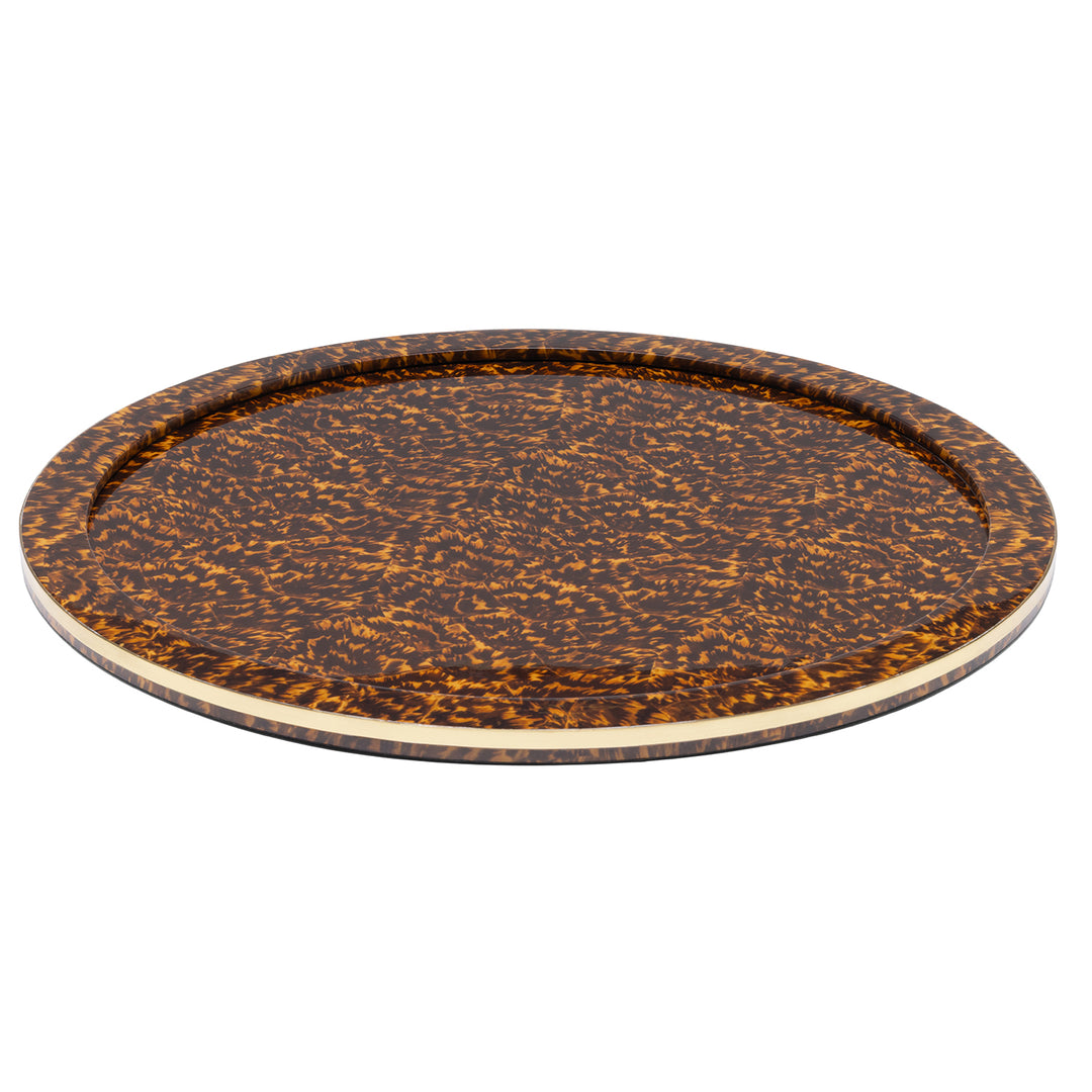 Maximilian Faux Tortoise/Gold Tray