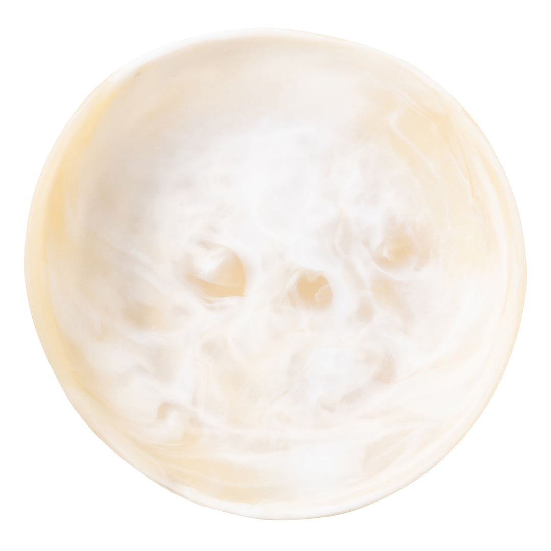 Mazzy Ivory Swirled Resin Serving Bowls Set/2