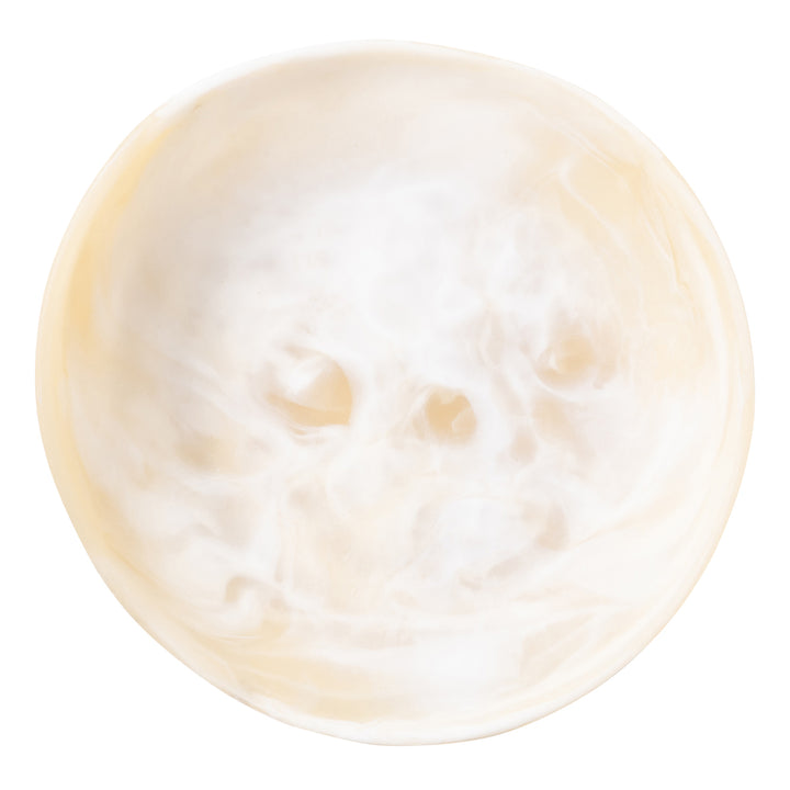 Mazzy Ivory Swirled Resin Serving Bowls Set/2