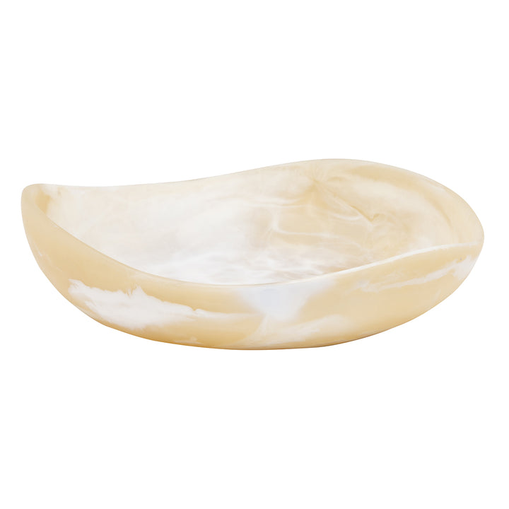 Mazzy Ivory Swirled Resin Serving Bowls Set/2