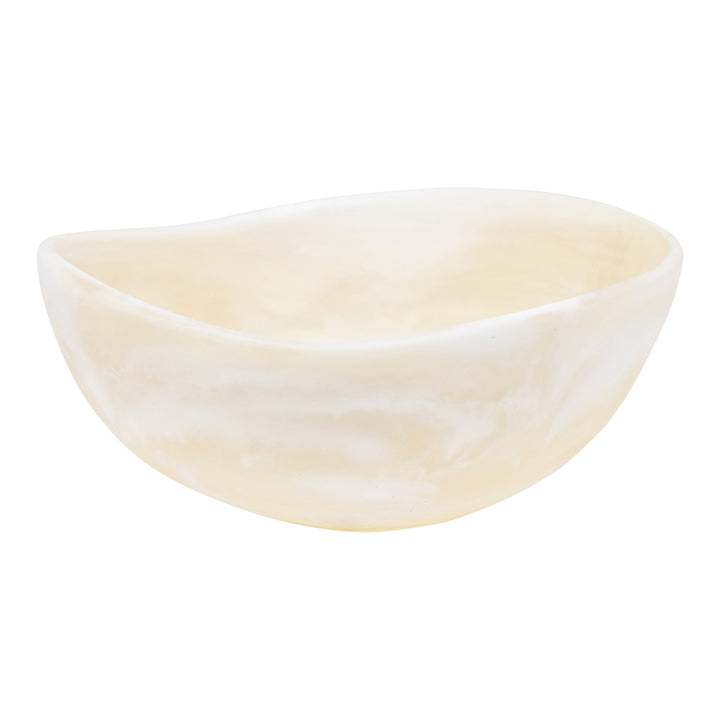 Mazzy Ivory Swirled Resin Serving Bowls Set/2
