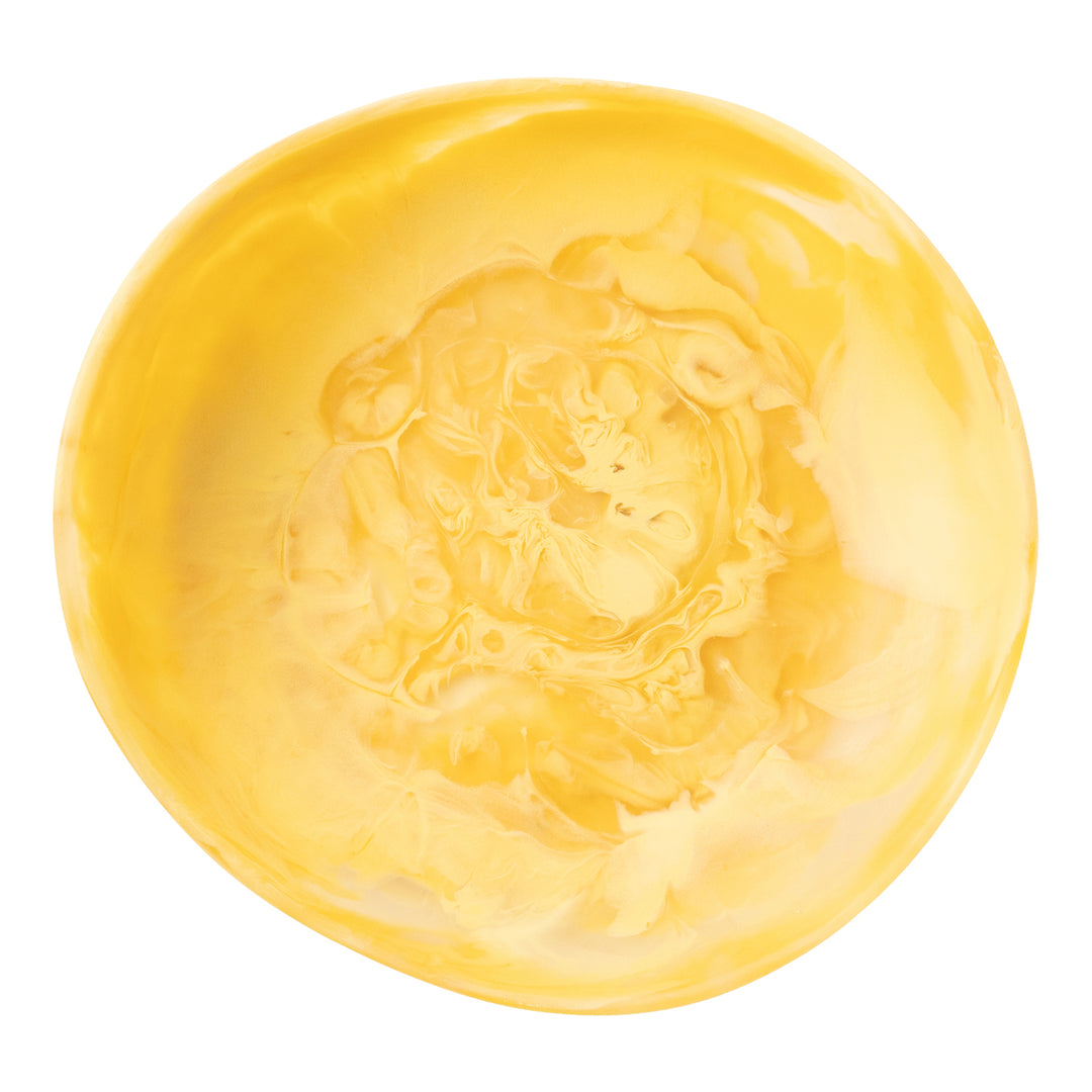 Mazzy Lemon Swirled Resin Serving Bowls Set/2