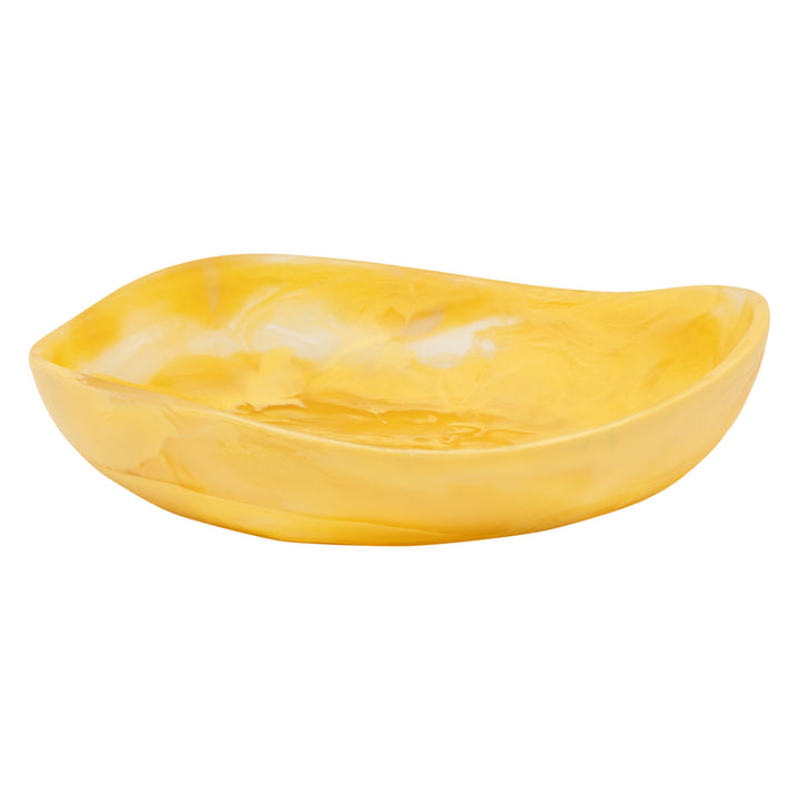 Mazzy Lemon Swirled Resin Serving Bowls Set/2