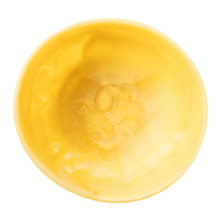 Mazzy Lemon Swirled Resin Serving Bowls Set/2