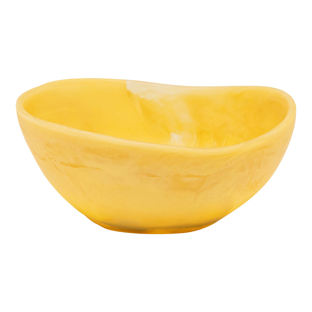 Mazzy Lemon Swirled Resin Serving Bowls Set/2