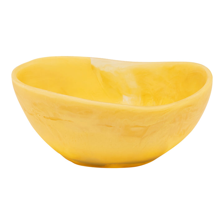 Mazzy Lemon Swirled Resin Serving Bowls Set/2