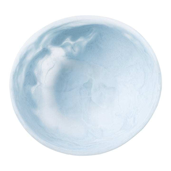 Mazzy Pastel Blue Swirled Resin Serving Bowls Set/2