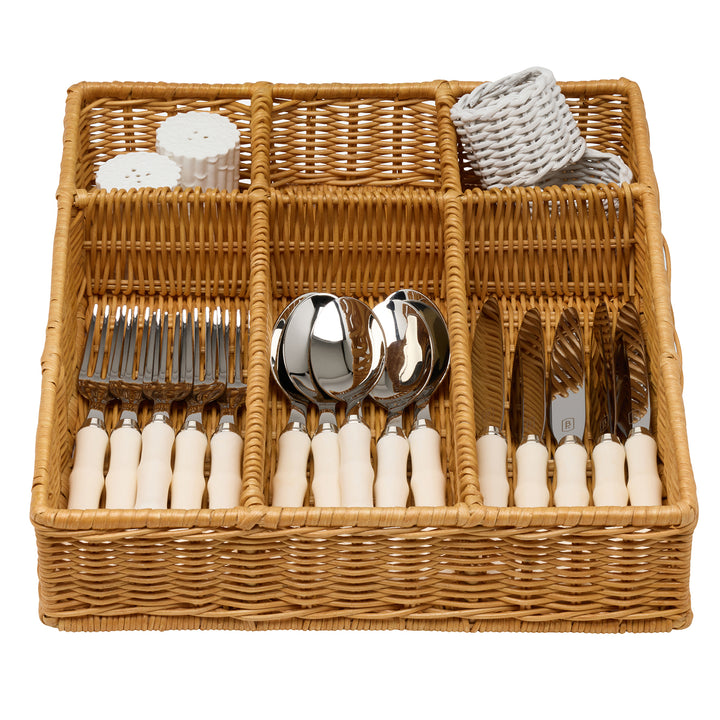 Micaela Light Honey Rattan Flatware Holder