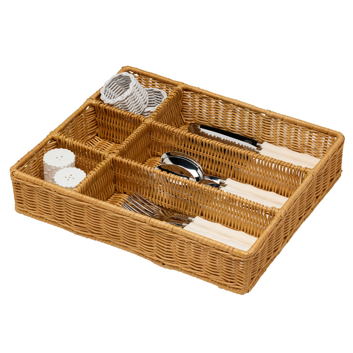 Micaela Light Honey Rattan Flatware Holder
