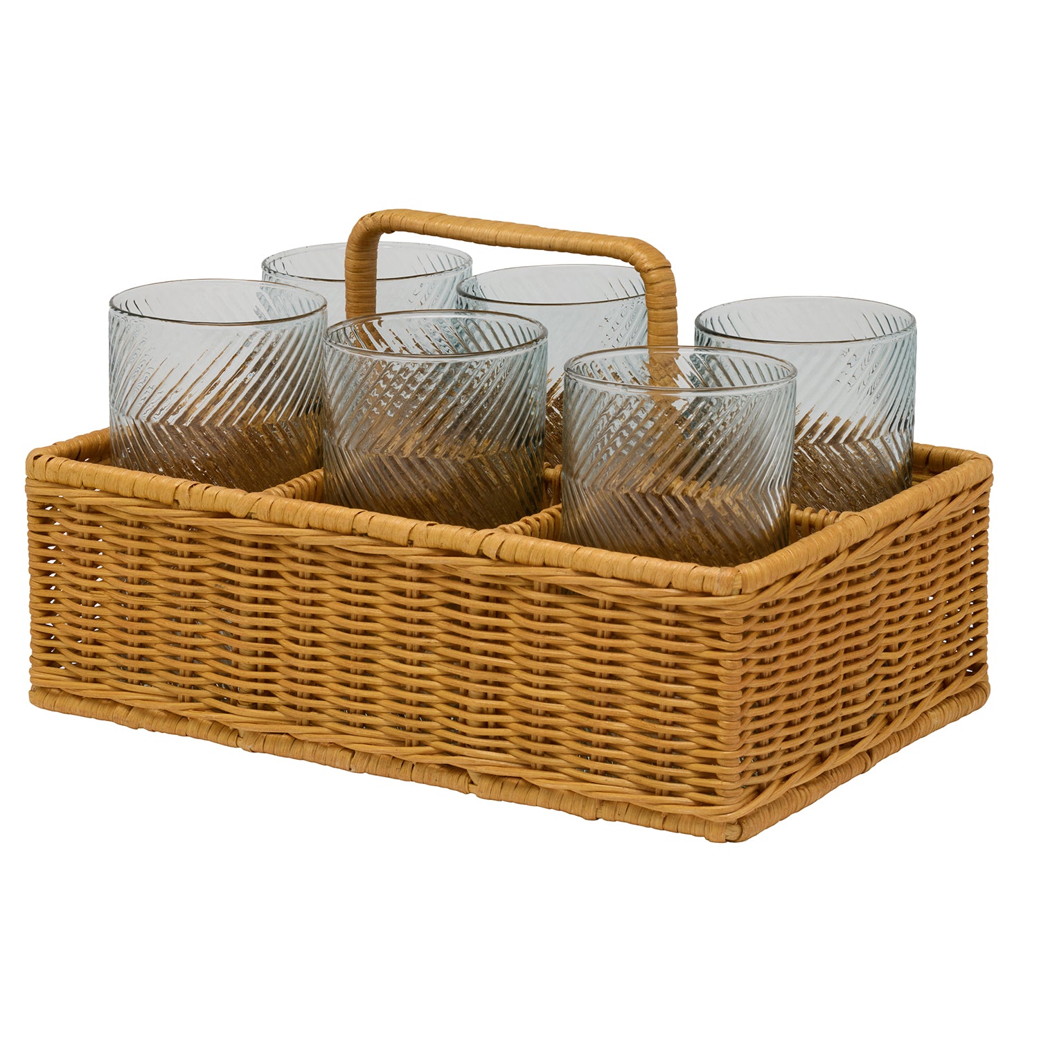 Micaela Light Honey Rattan Glassware Holder - Thumbnail 5