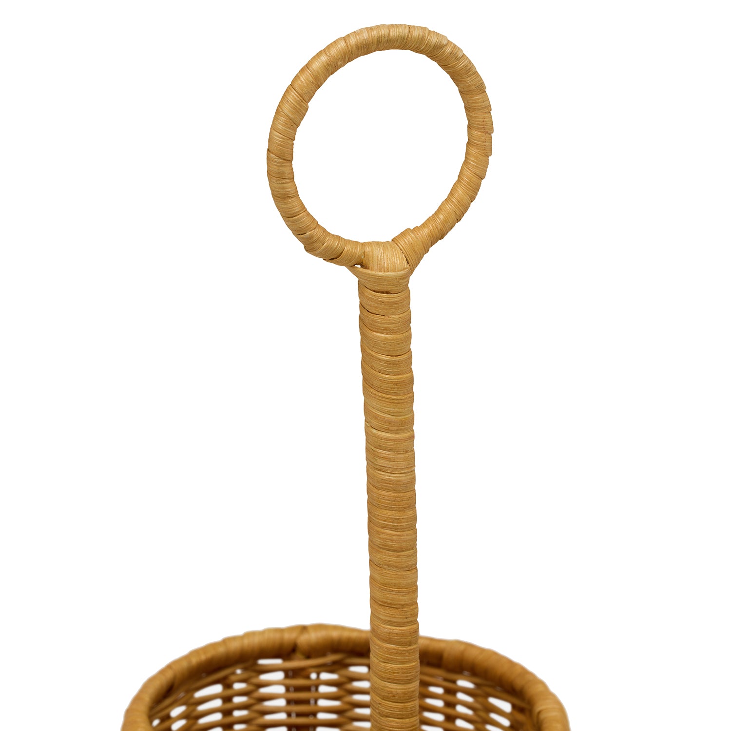 Micaela Light Honey Rattan Wine Caddy - Thumbnail 3