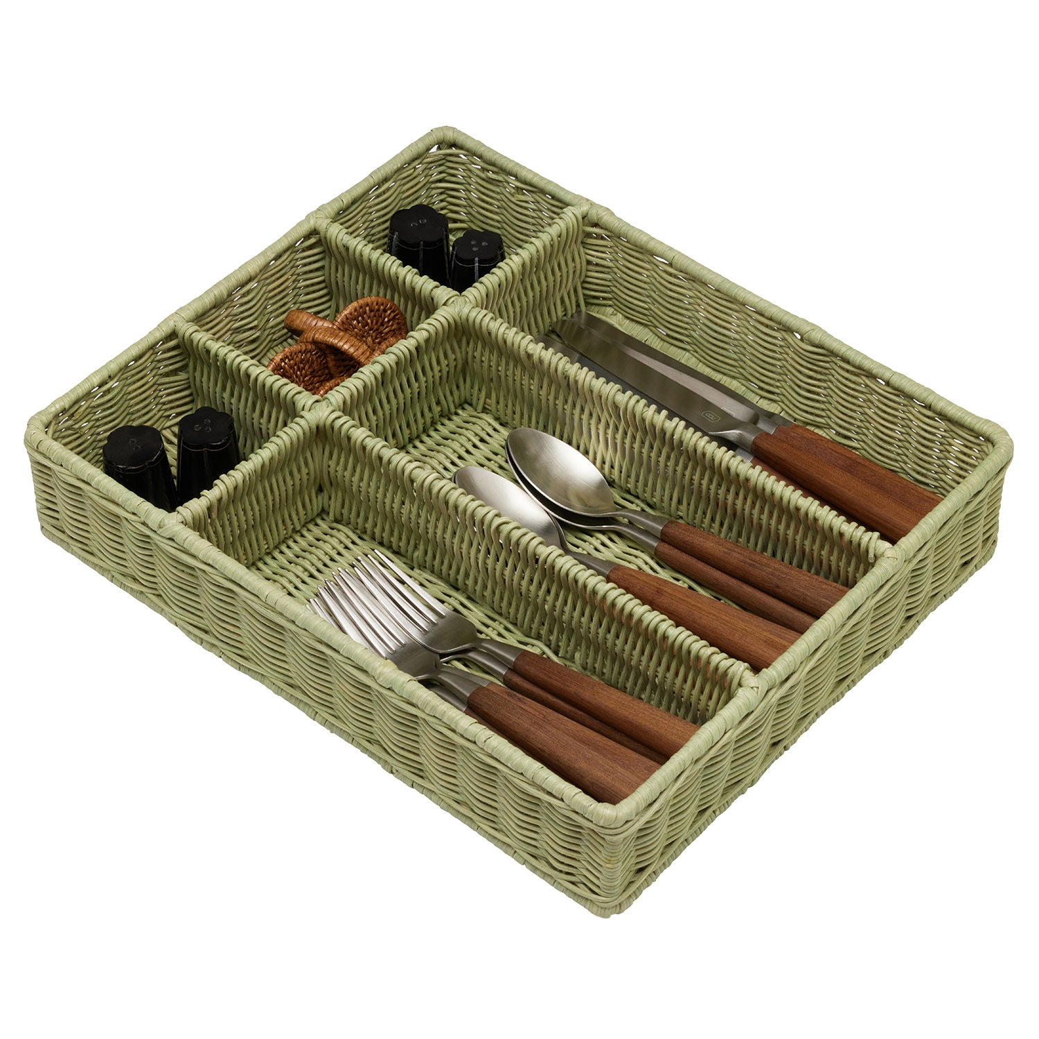 Blue Pheasant Micaela Rattan Flatware Holder - Thumbnail 4