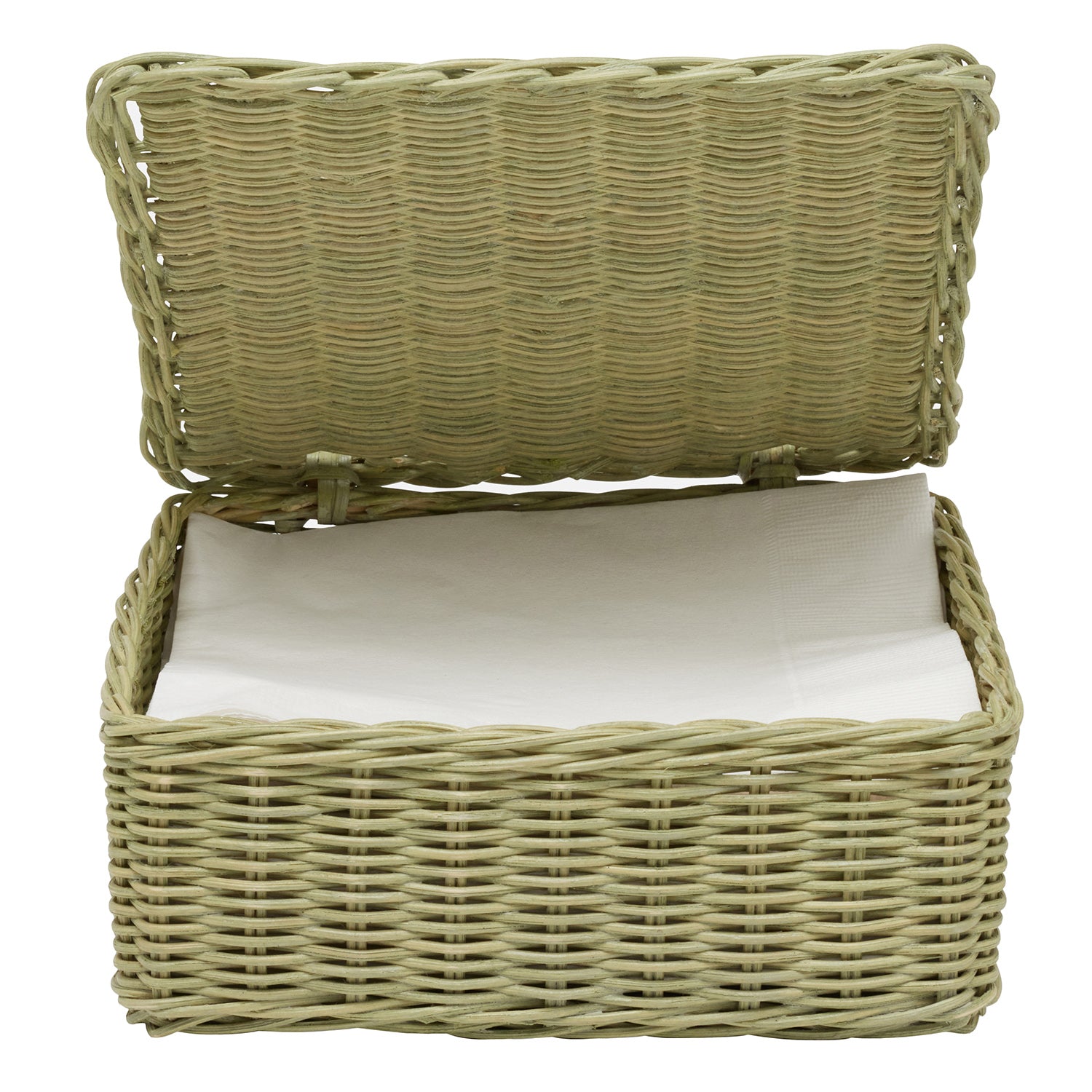 Micaela Mint Green Rattan Luncheon Napkin Tray - Thumbnail 2
