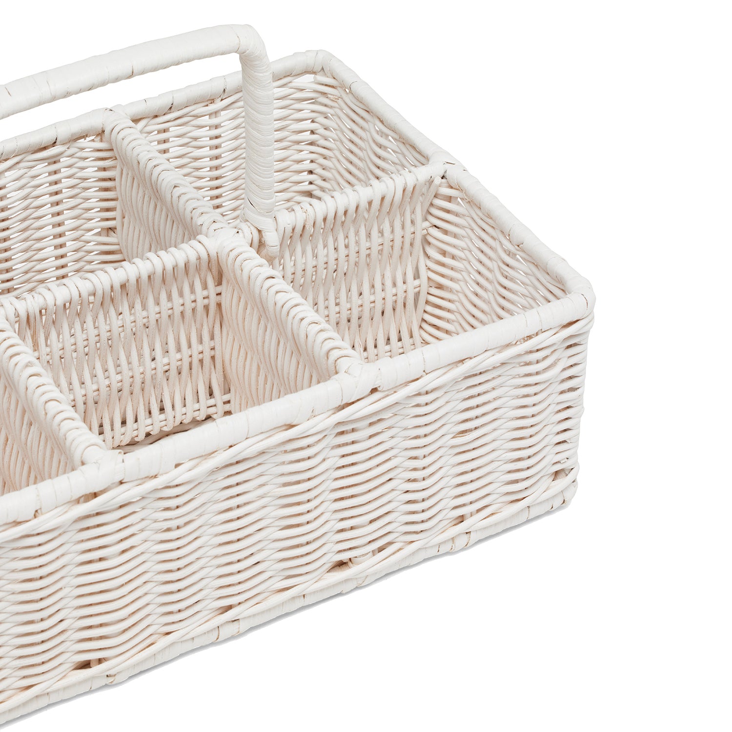 Micaela White Rattan Glassware Holder - Thumbnail 2