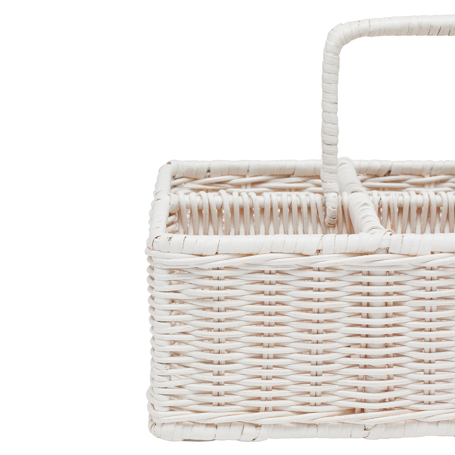 Micaela White Rattan Glassware Holder - Thumbnail 3