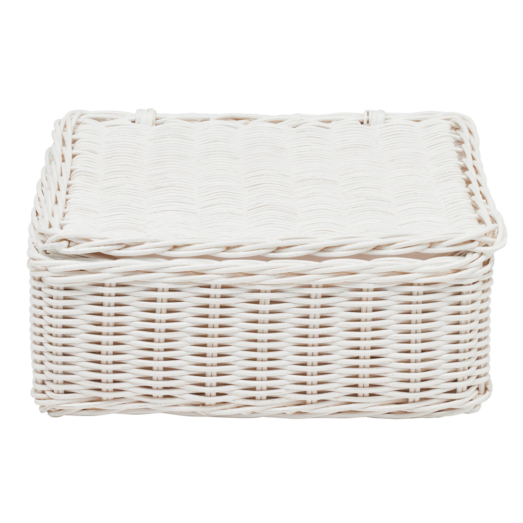 Micaela White Rattan Luncheon Napkin Tray