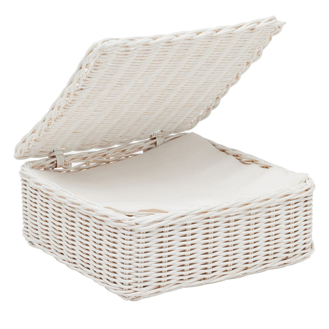 Micaela White Rattan Luncheon Napkin Tray