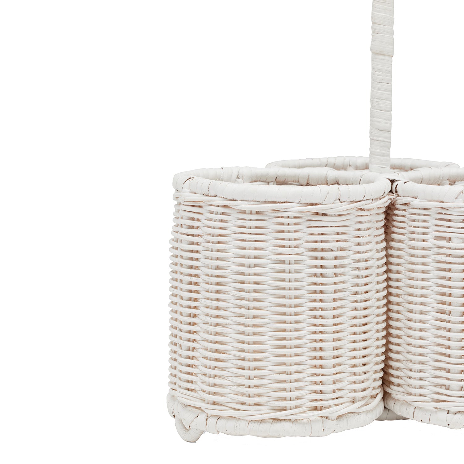 Micaela White Rattan Wine Caddy - Thumbnail 4
