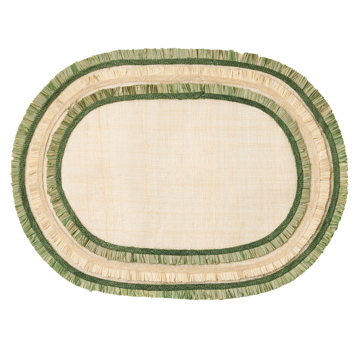 Nerina Green Abaca Oval Placemats Set of Four