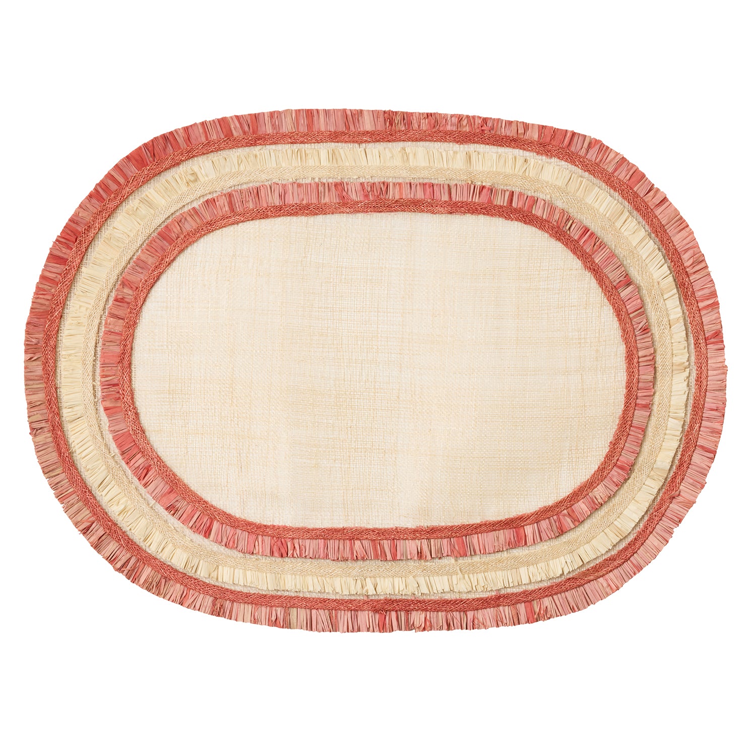 Nerina Red Abaca Oval Placemats