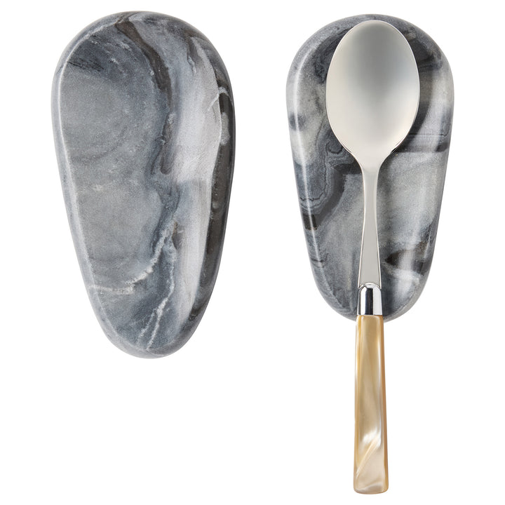 Neya Gray Marble Spoon Rest Set of 2