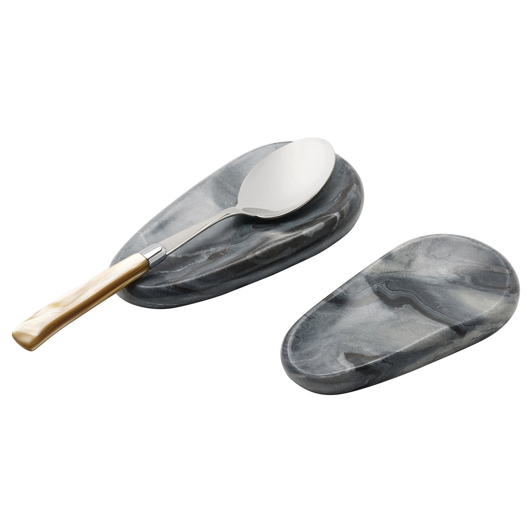 Neya Gray Marble Spoon Rest Set of 2