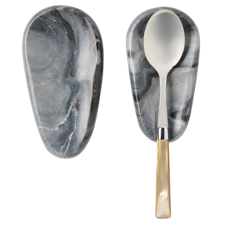 Neya Gray Marble Spoon Rest Set of 2