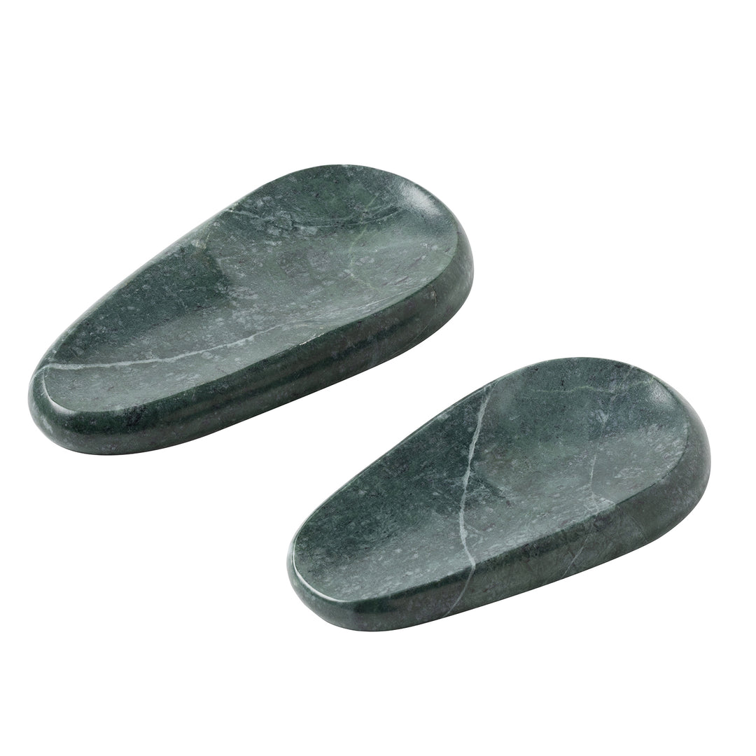 Neya Dark Jade Marble Spoon Rest Set/2