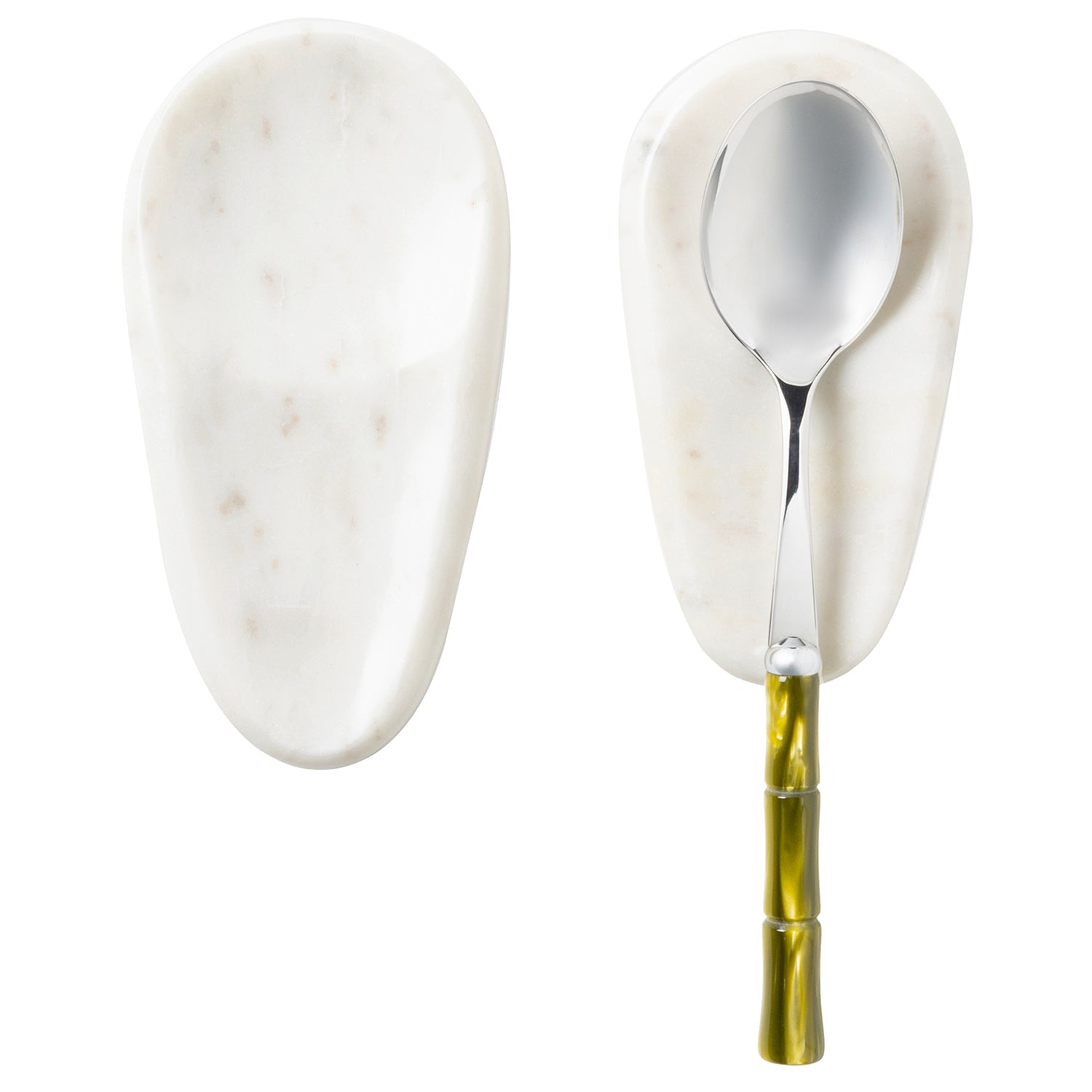Neya White Marble Spoon Rest Set/2 - Thumbnail 3