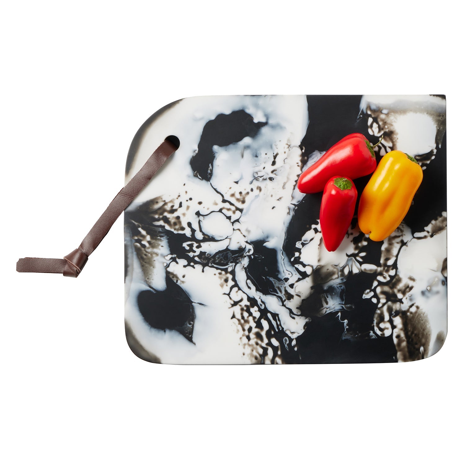 Noah Black Swirled Serving Board - Thumbnail 2