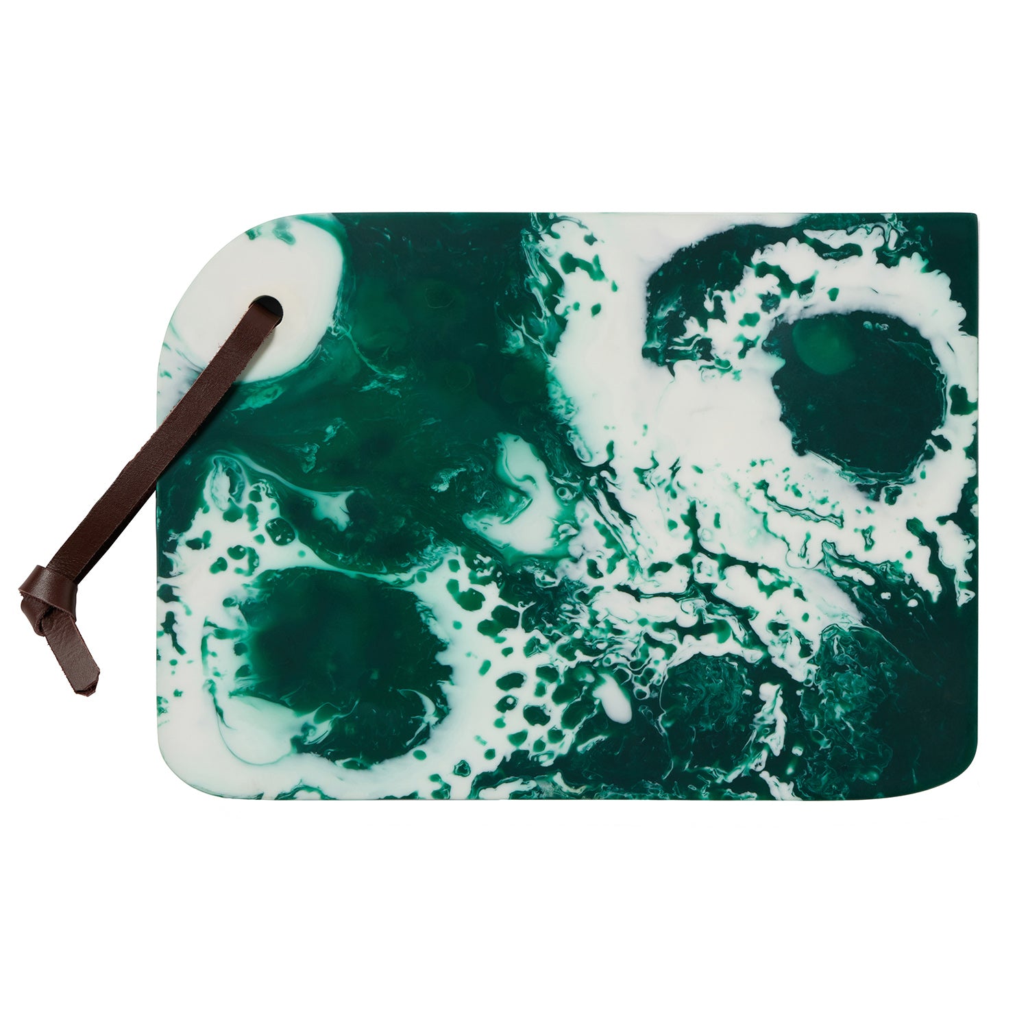 Noah Dark Green Swirled Serving Board - Thumbnail 2