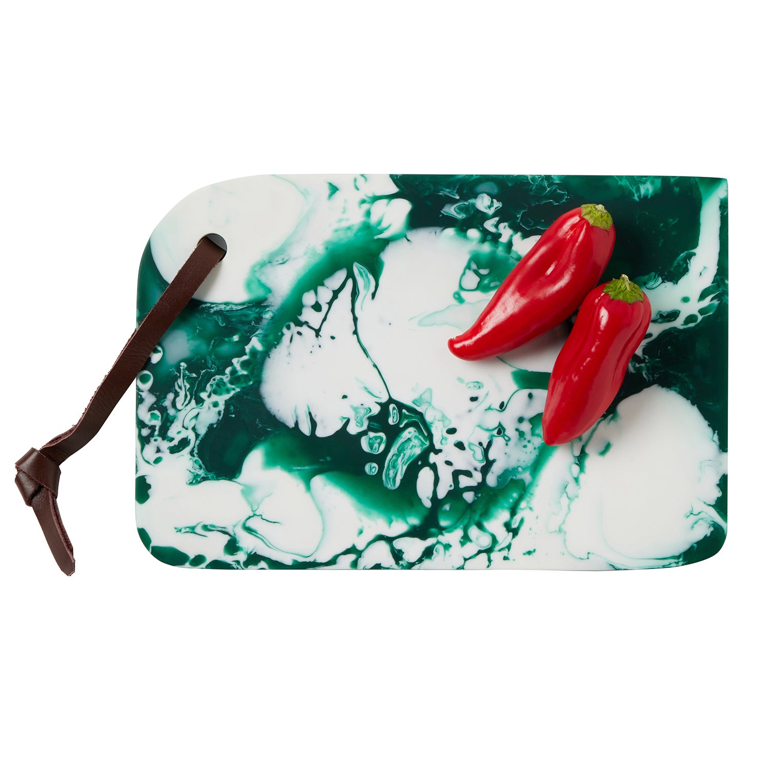 Noah Dark Green Swirled Serving Board - Thumbnail 4