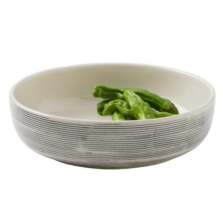 Nolan Black Cream Round Small Serving Bowl Set/2