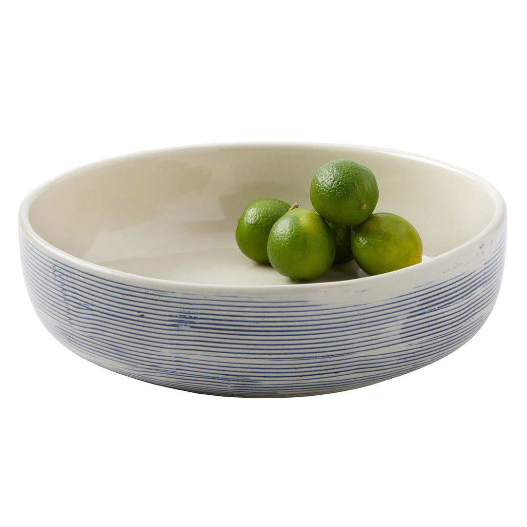 Nolan Navy Cream Round Small Serving Bowl Set/2