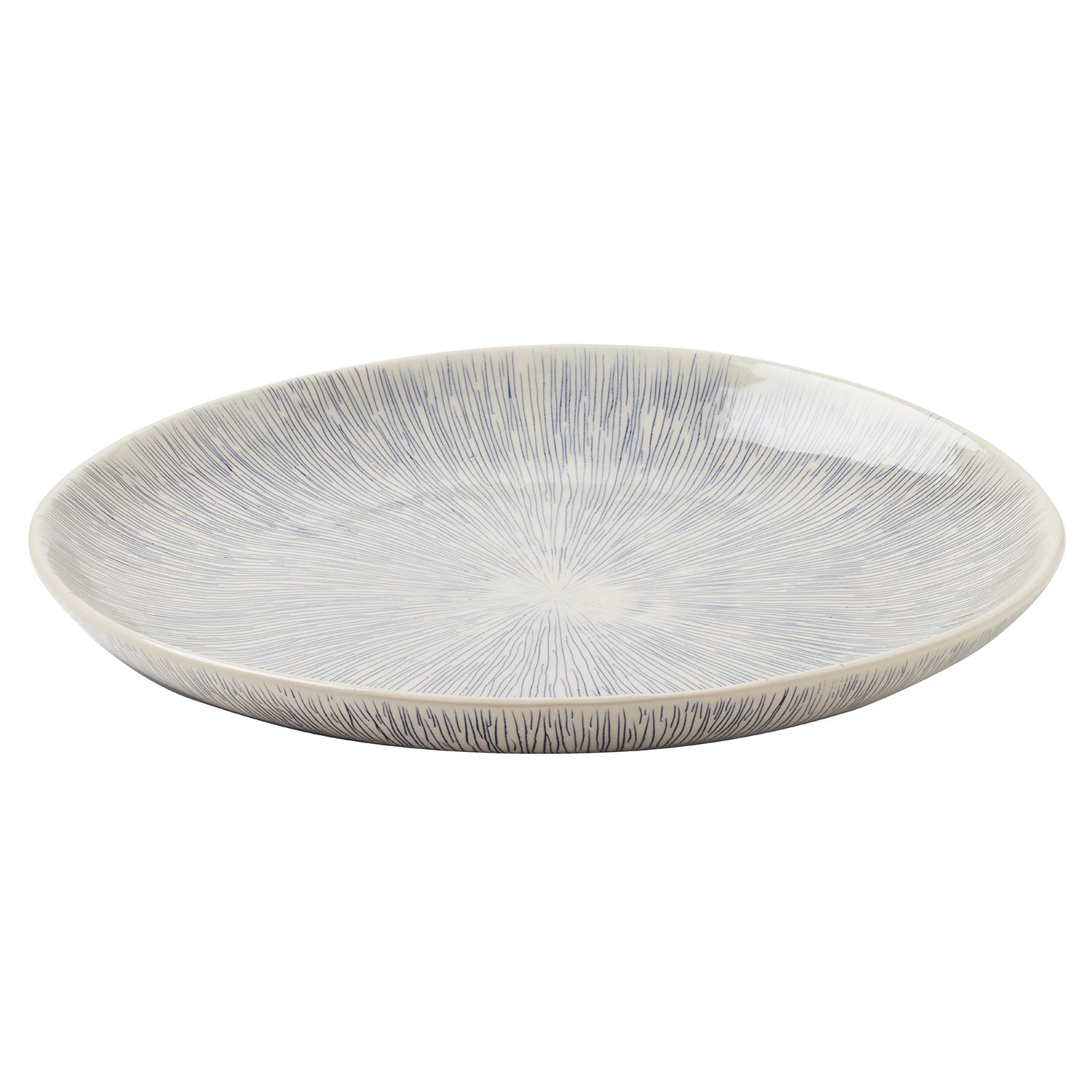 Nolan Navy Cream Round Serving Platter Set/2 - Thumbnail 4