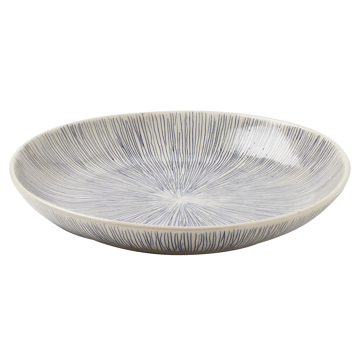 Nolan Navy Cream Round Serving Platter Set/2 - Thumbnail 3