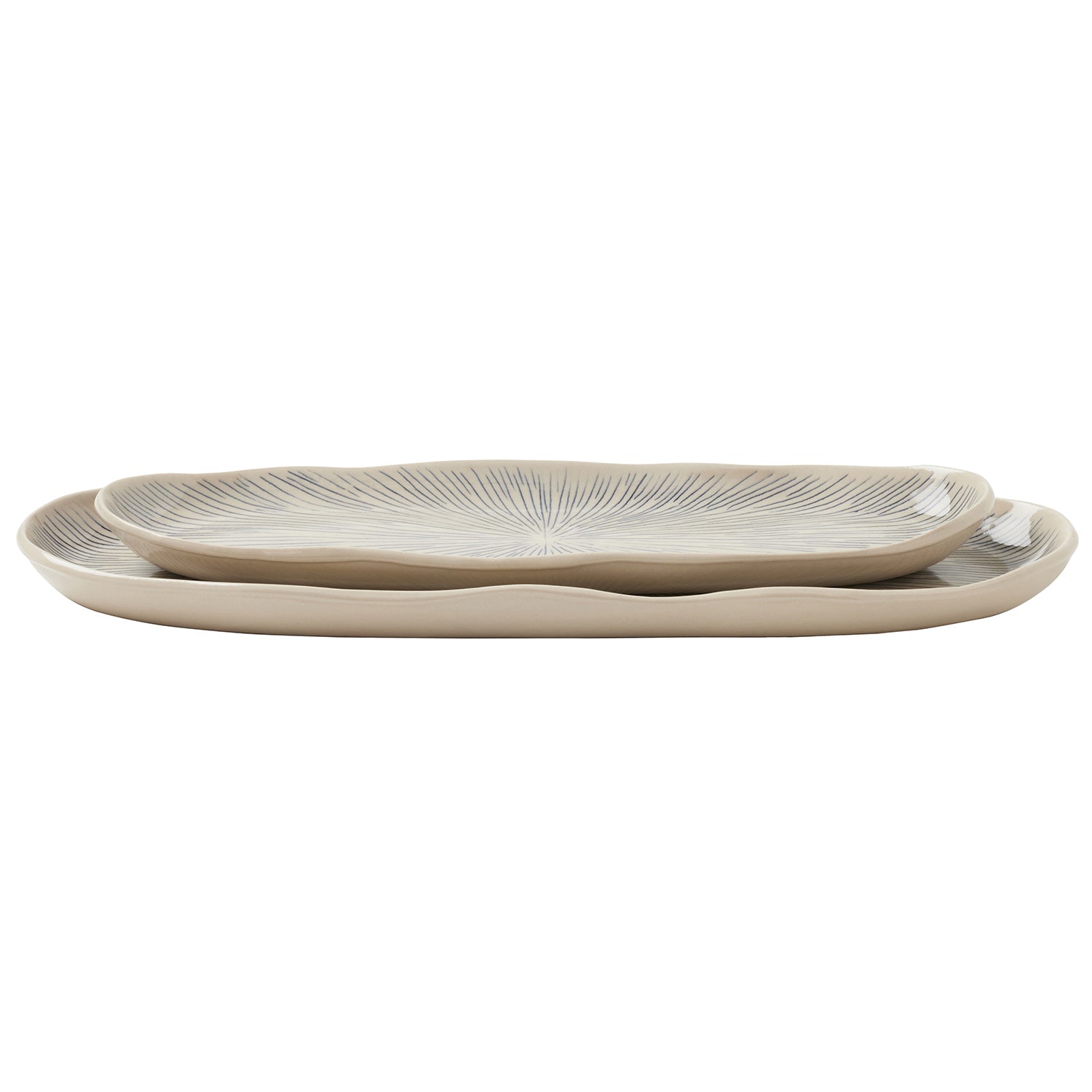Nolan Black Cream Oblong Serving Tray Set/2 - Thumbnail 5