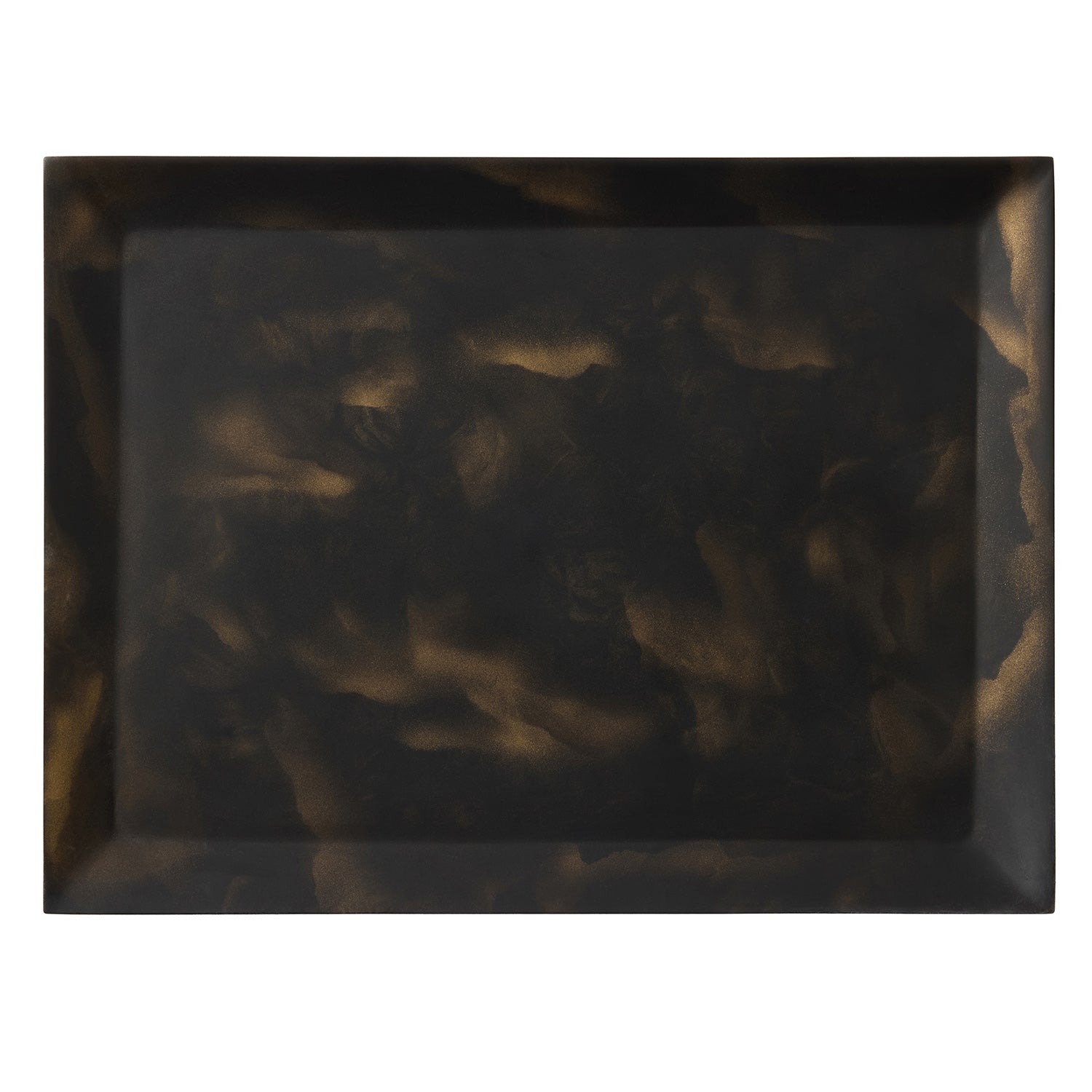 Olena Black/Gold Swirled Rectangular Serving Tray Set of 2 - Thumbnail 2