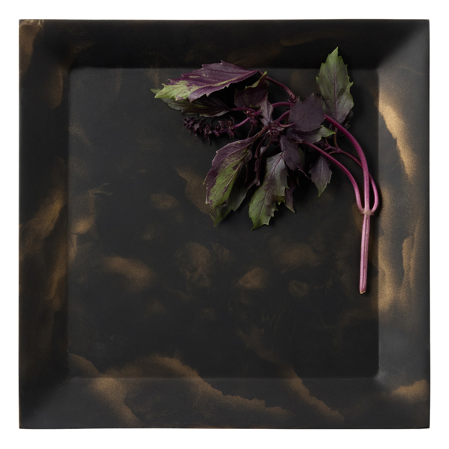 Olena Black/Gold Swirled Square Serving Tray Set of 2 - Thumbnail 5