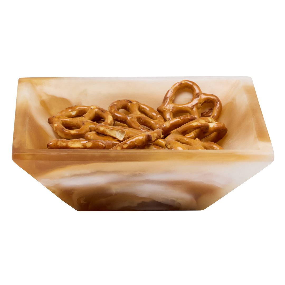 Olena Amber Swirled Resin Snack Bowl Set/4