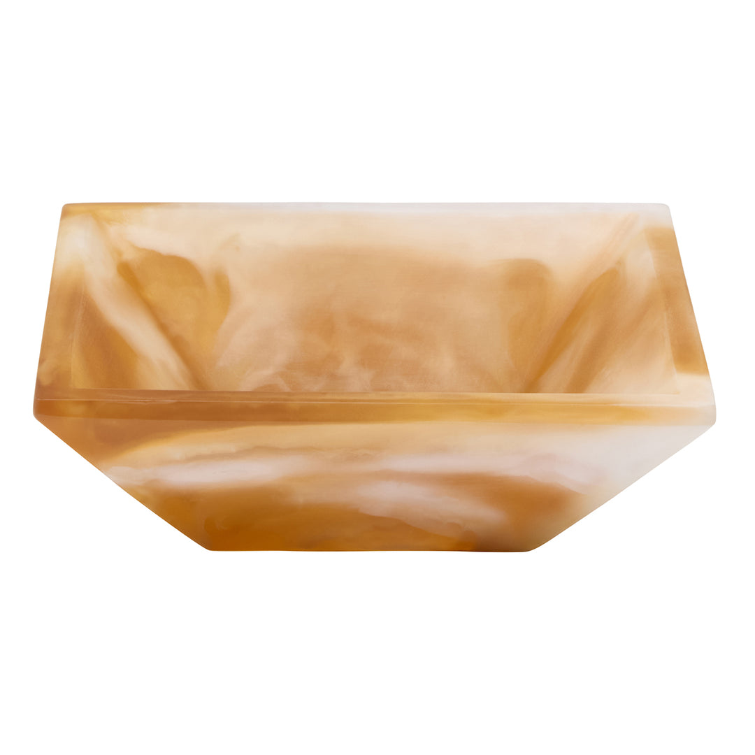 Olena Amber Swirled Resin Snack Bowl Set/4